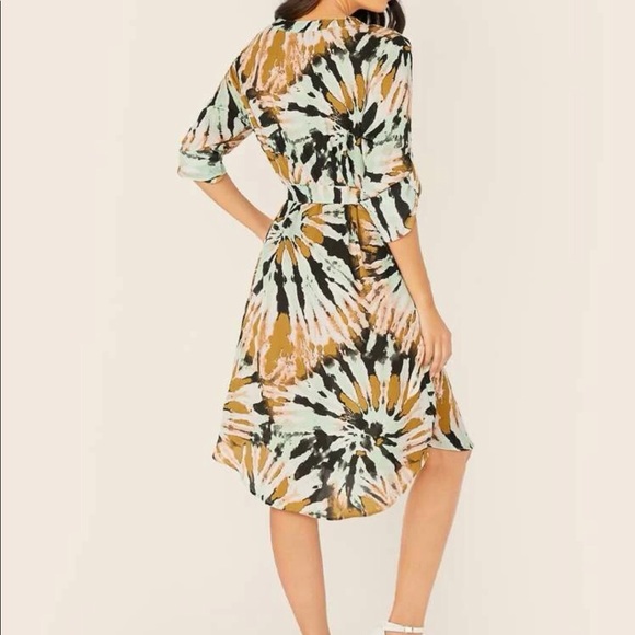 SHEIN Belted Tie Dye Shirt Dress - Picture 2 of 10